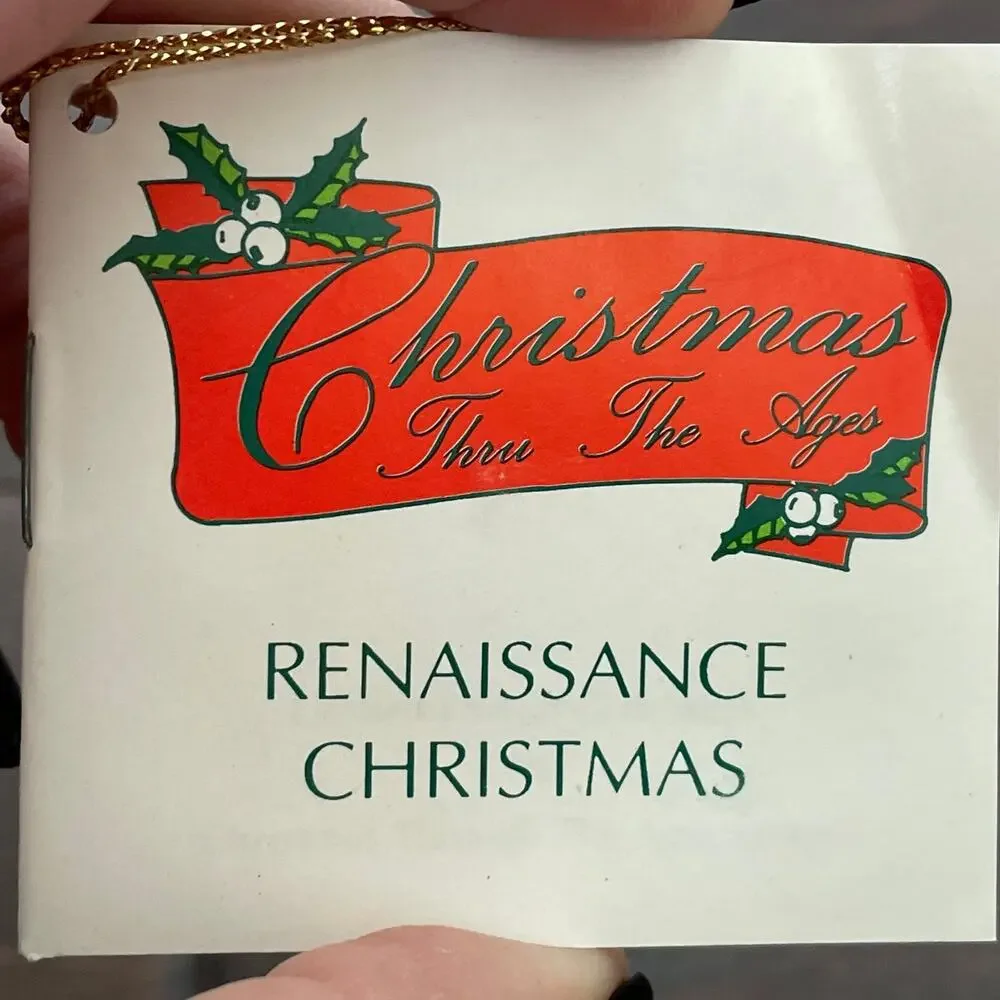 Christmas Thru The Ages Novelino Victorian Santa Bell Viking Glass Vintage 1992